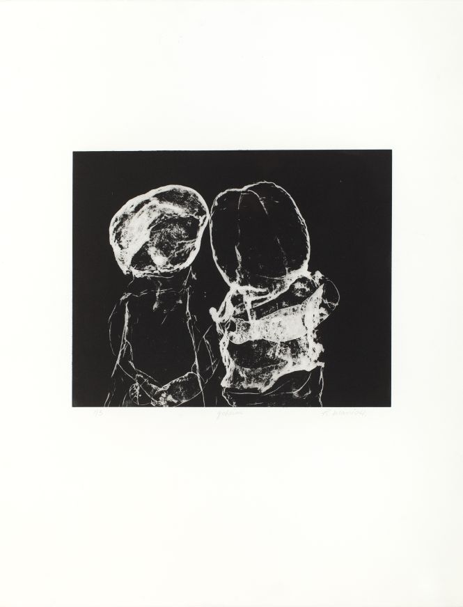 Click the image for a view of: Rosemarie Marriott. geheim. 2015. Polymer etching. Edition 3. 650X500mm